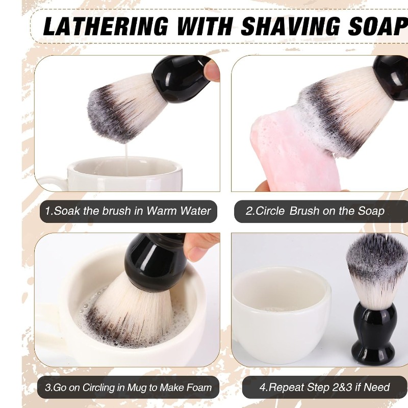 1Pcs Beard Shaving Brush, Wood - Grooming Men'S Hair ulasan dan harga