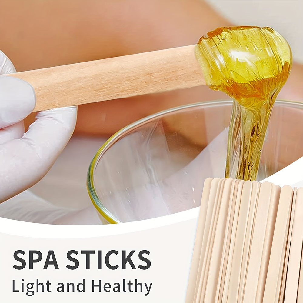 300/500pcs Wooden Wax Sticks M - Hair Wax Stick ulasan dan harga