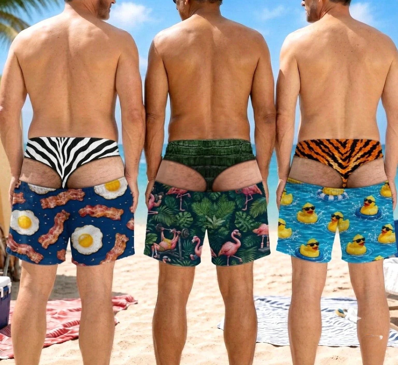 Men Fun Hip Print Swim Trunks, - Men'S Grooming Products ulasan dan harga