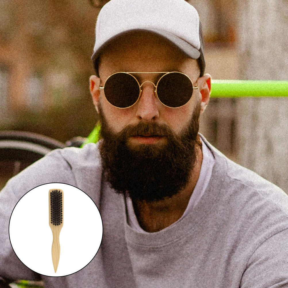Men Small Soft Beard Brush Woo - Grooming Men'S Hair ulasan dan harga